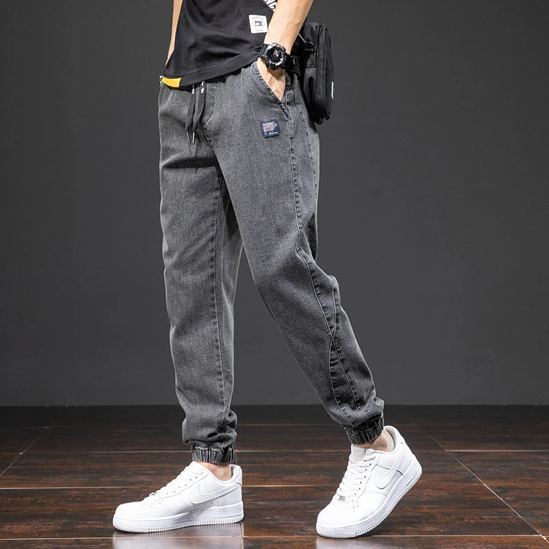 Pantalon de jogging en denim extensible pour homme