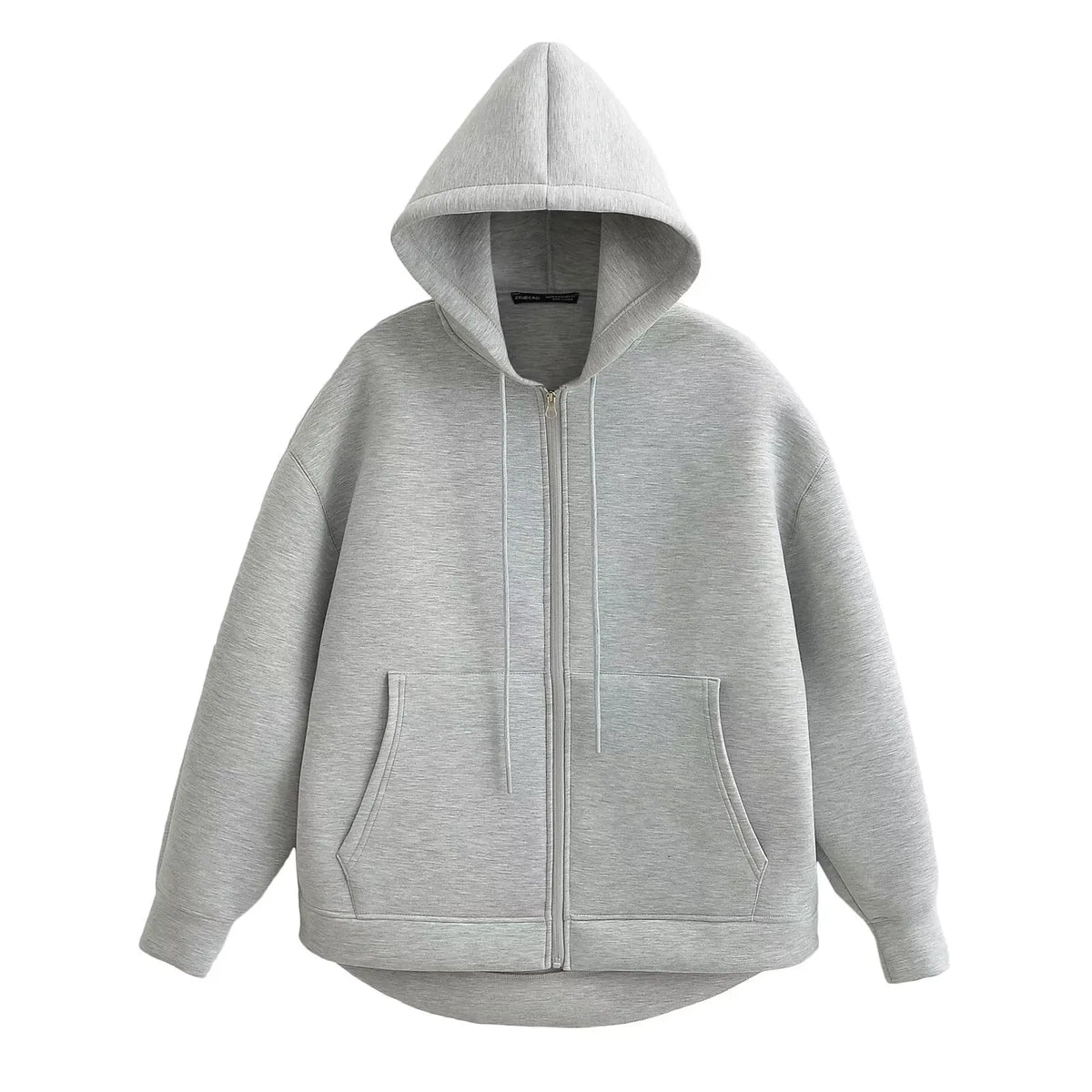 Veste zippée à capuche pour femme – Manteau décontracté ample avec poches