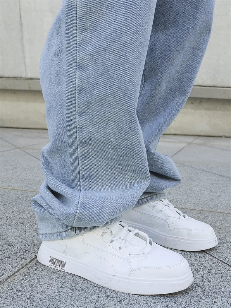 Jeans de corte largo e direito para homem
