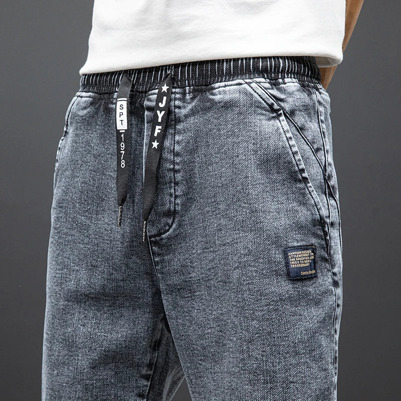 Pantalon de jogging en denim extensible pour homme