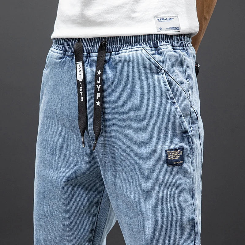 Pantalon de jogging en denim extensible pour homme
