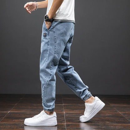 Pantalon de jogging en denim extensible pour homme