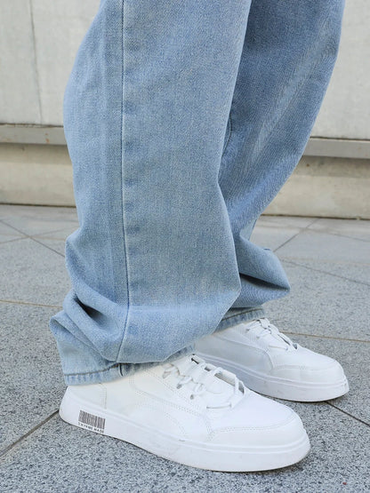 Jeans de corte largo e direito para homem