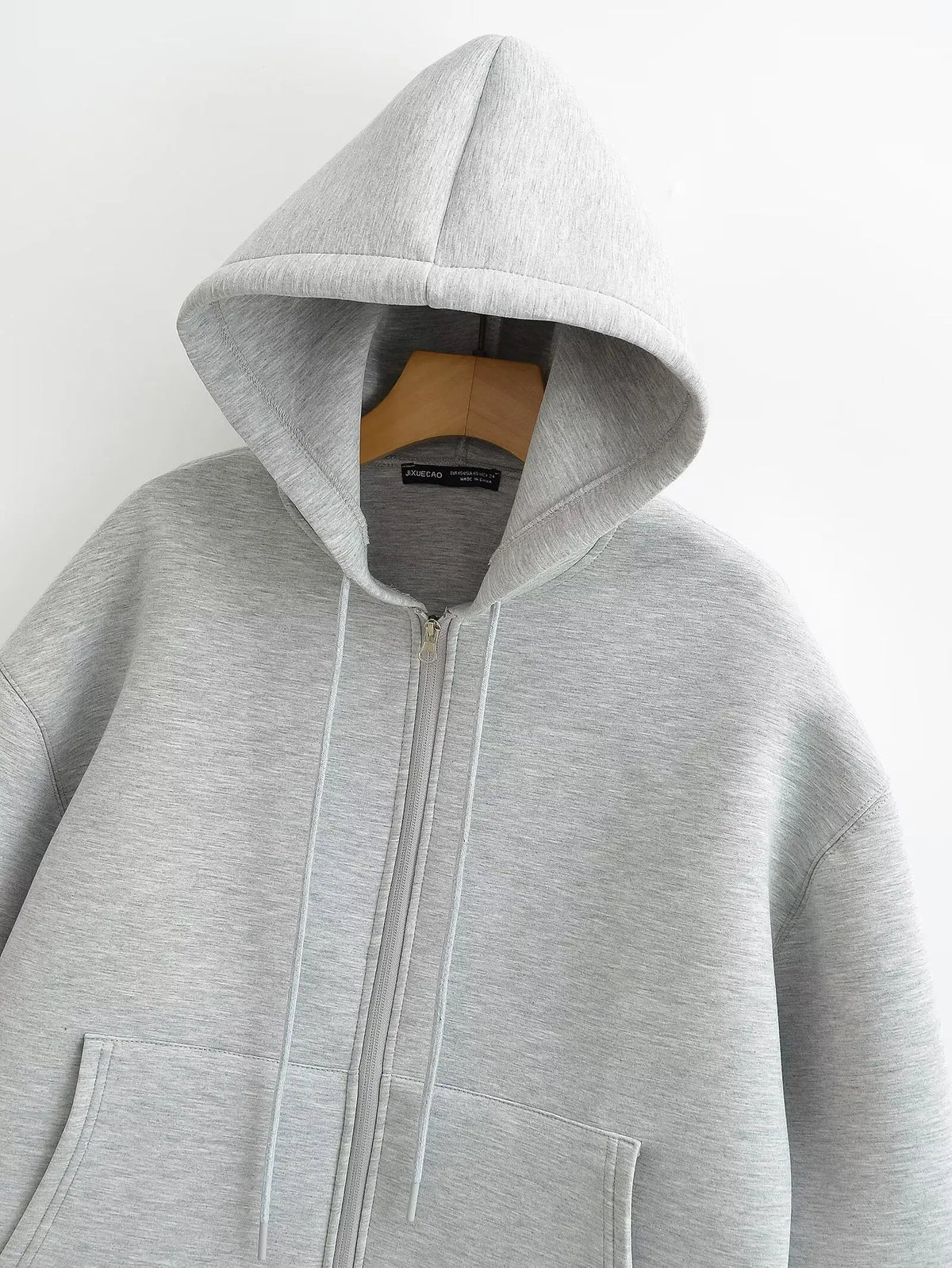 Veste zippée à capuche pour femme – Manteau décontracté ample avec poches