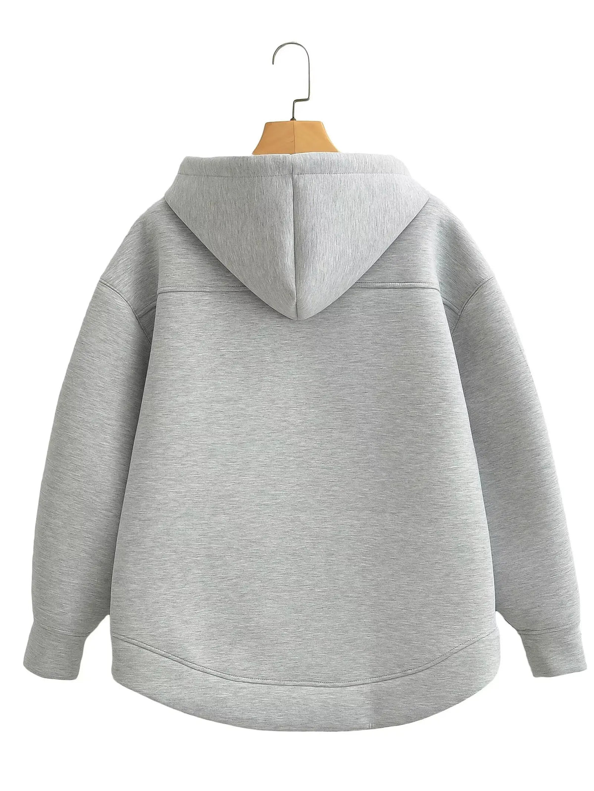 Veste zippée à capuche pour femme – Manteau décontracté ample avec poches