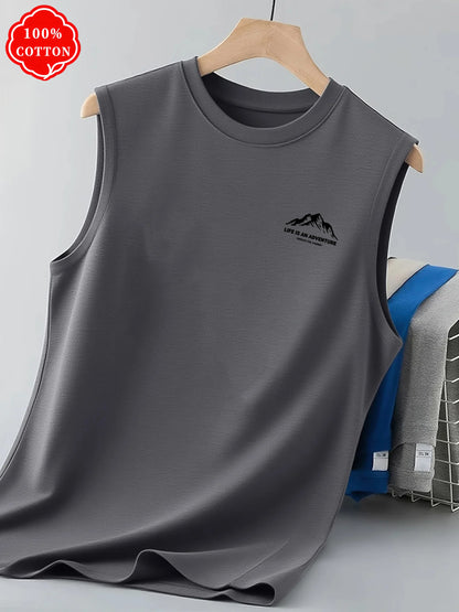 Camiseta de tirantes con estampado de montaña para hombre