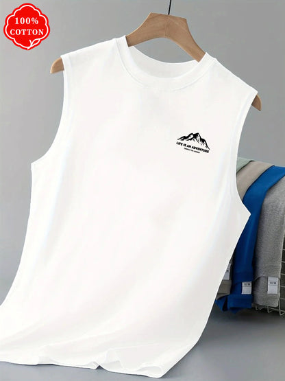 Camiseta de tirantes con estampado de montaña para hombre