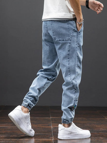 Pantalon de jogging en denim extensible pour homme
