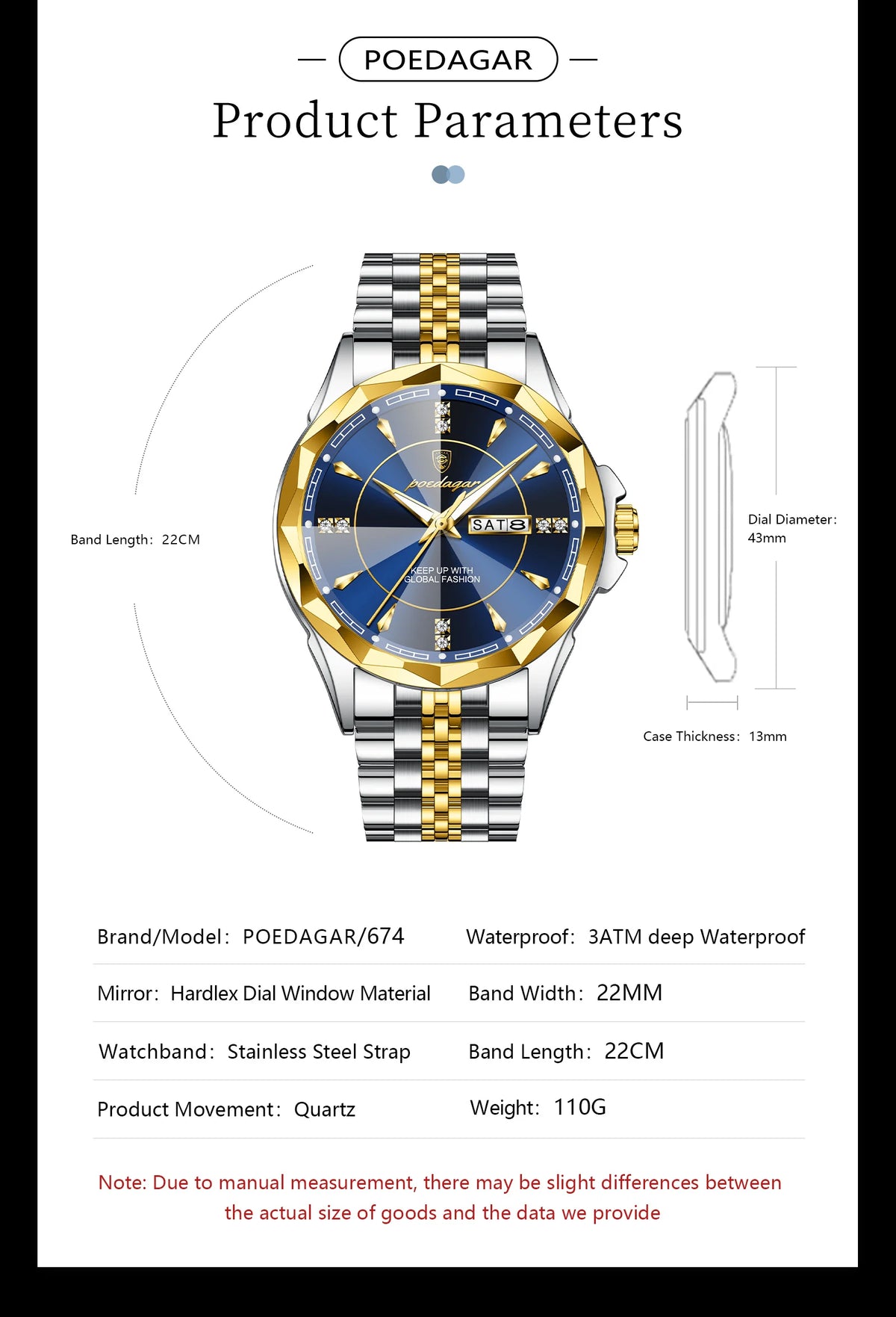 Reloj de cuarzo POEDAGAR 674