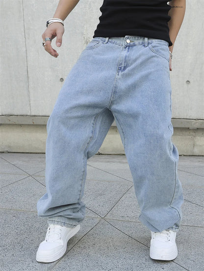 Jeans de corte largo e direito para homem