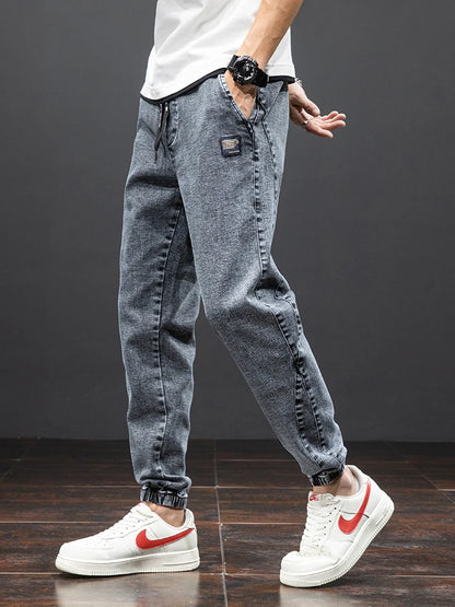 Pantalon de jogging en denim extensible pour homme