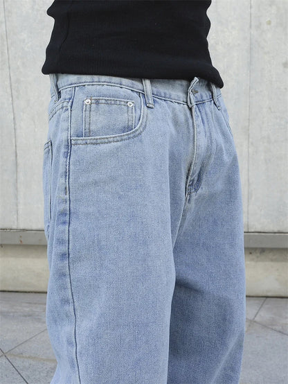 Jeans de corte largo e direito para homem