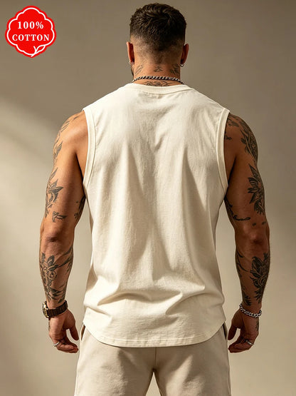 Camiseta de tirantes con estampado de montaña para hombre