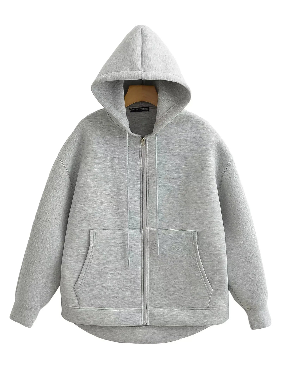 Veste zippée à capuche pour femme – Manteau décontracté ample avec poches