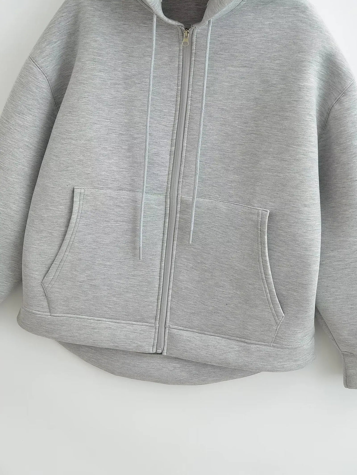 Veste zippée à capuche pour femme – Manteau décontracté ample avec poches