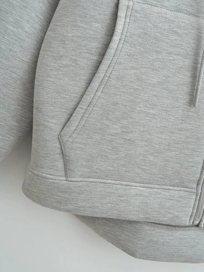 Veste zippée à capuche pour femme – Manteau décontracté ample avec poches
